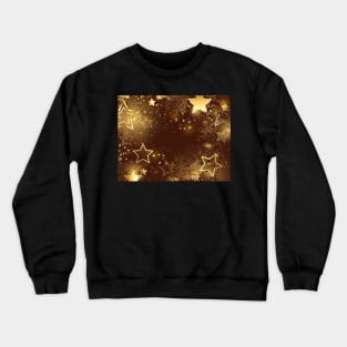 Brown background with golden stars Crewneck Sweatshirt